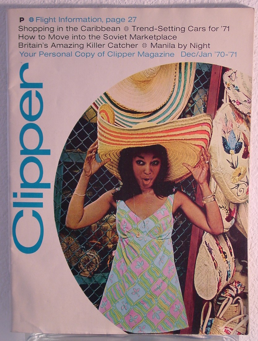 1970 December - January Clipper in-flight Magazine with a cover story on shopping in the Caribbean.